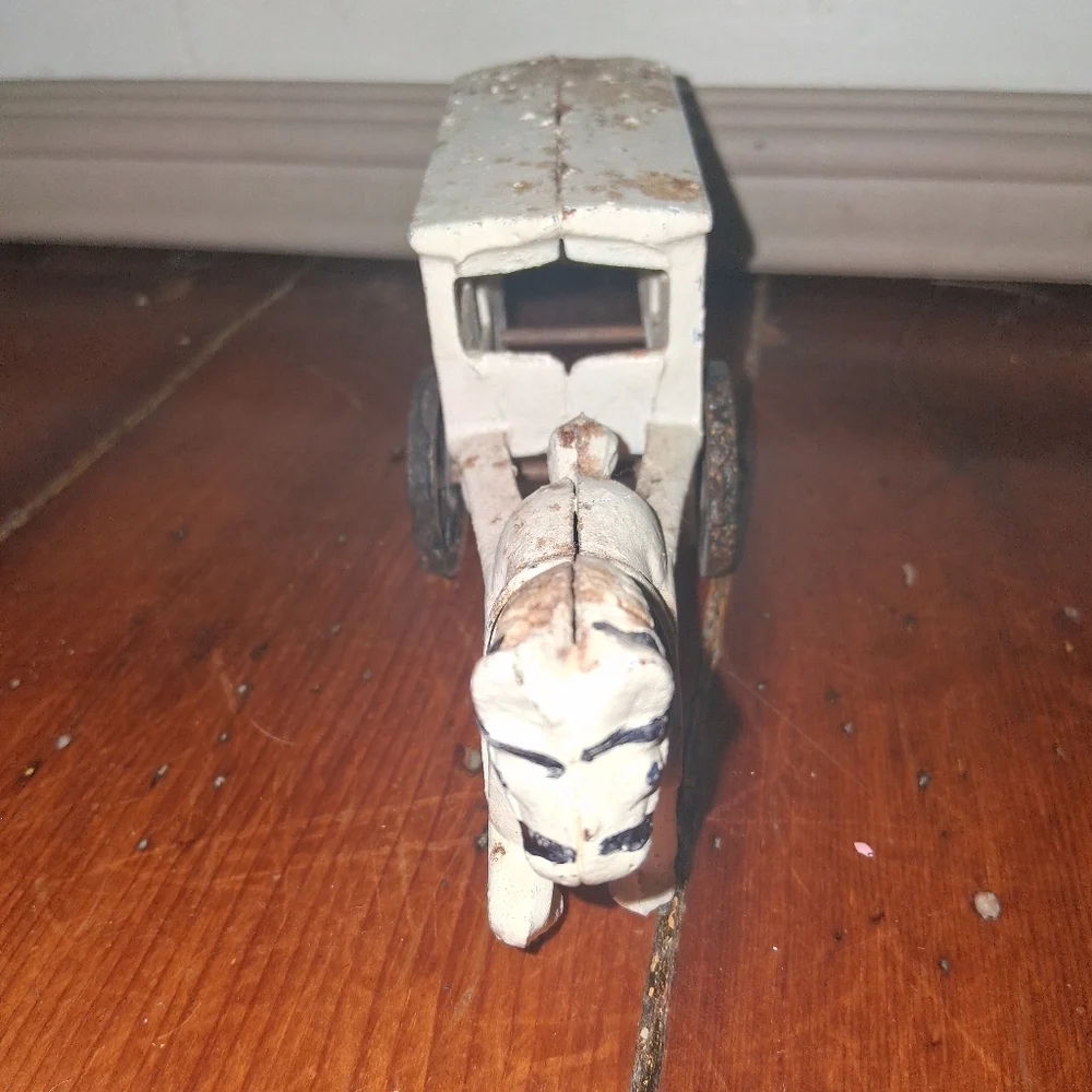 Coca-Cola Horse-Drawn Wagon & Fresh Milk Horse W/ Wagon Cast Iron Toys Vintage - Picture 7 of 9